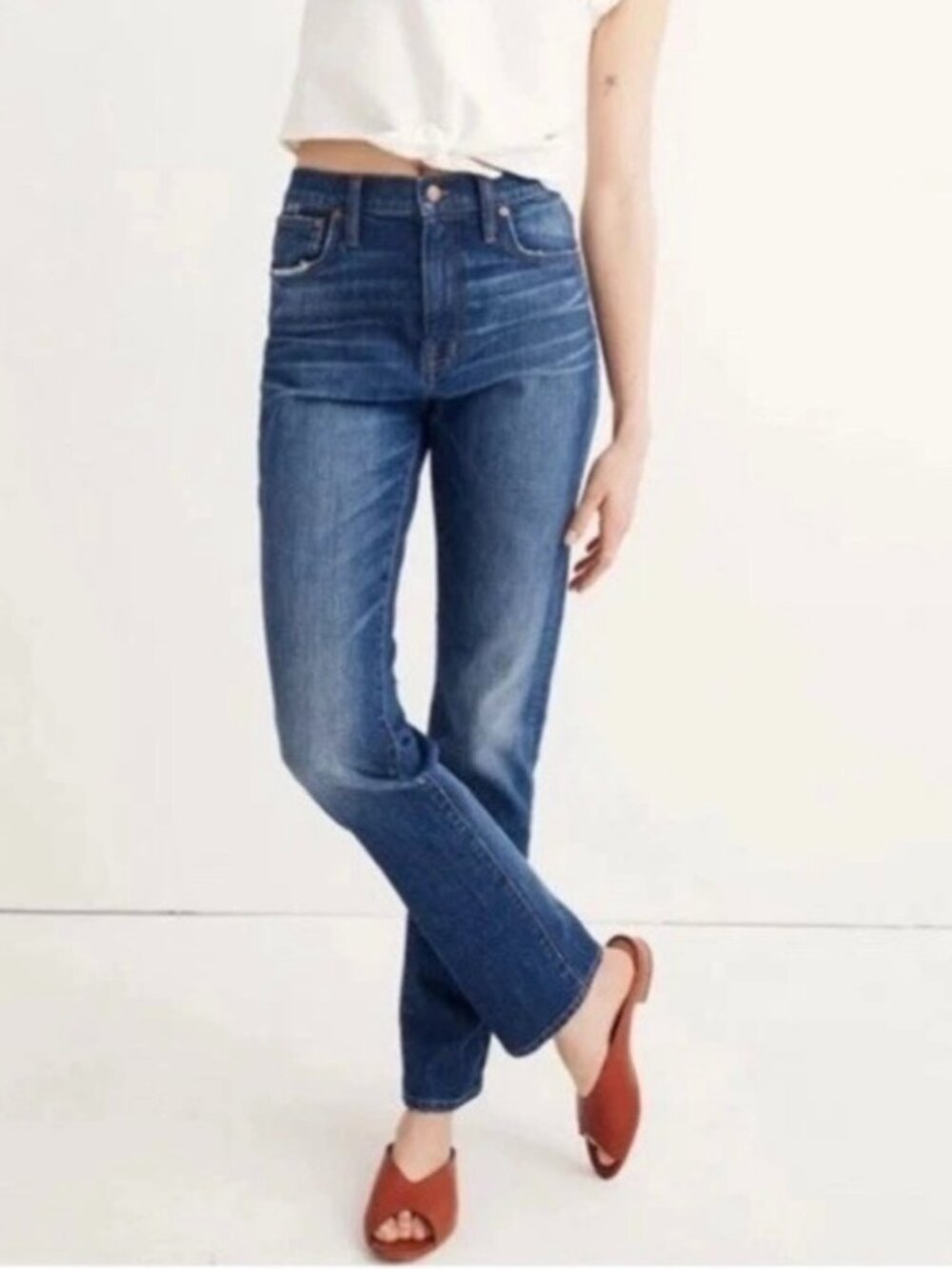 Madewell High-Rise Slim Boyjean - Medium Blue Wash Size 26